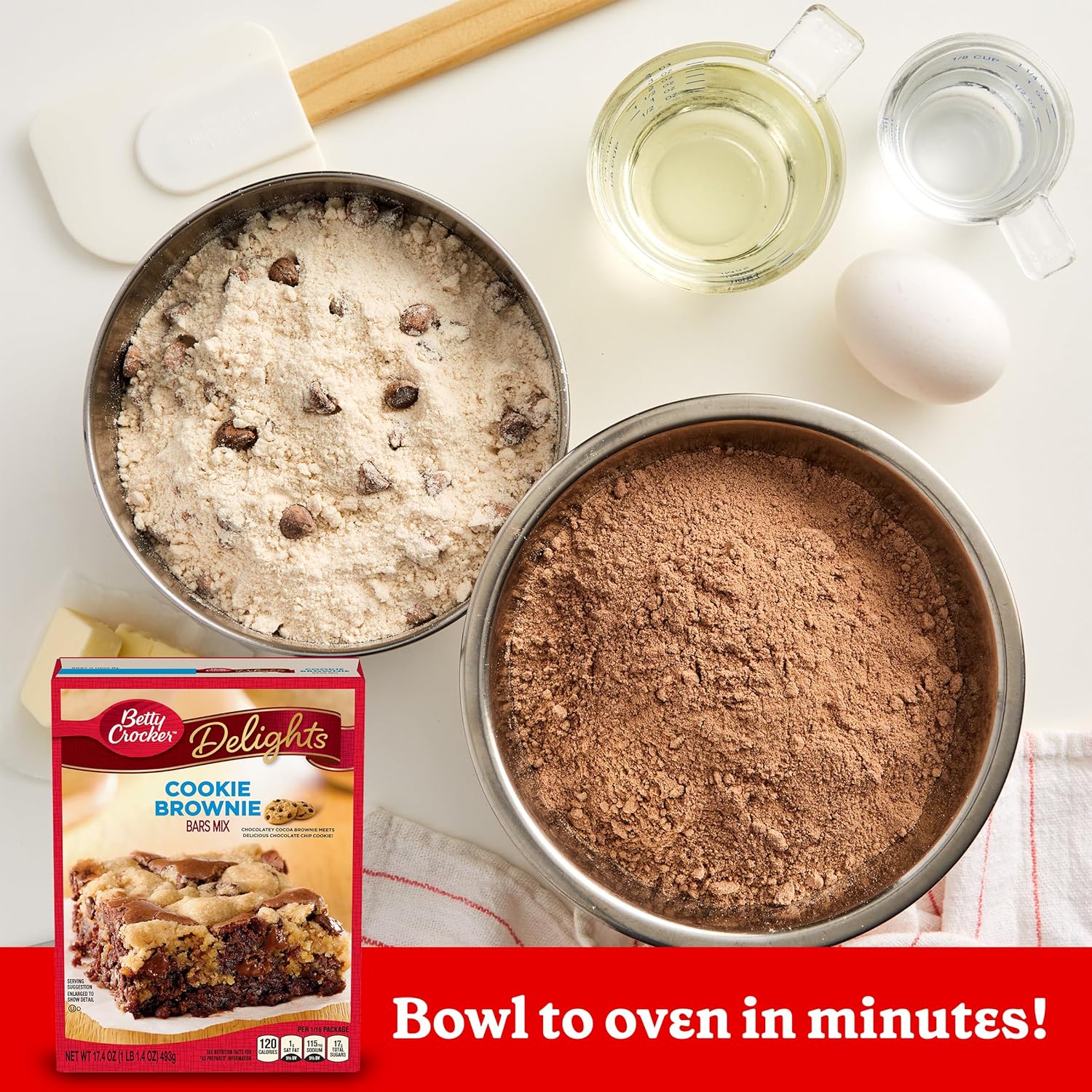 Betty Crocker Delights Cookie Brownie Bar Mix, 17.4 oz. : Everything Else