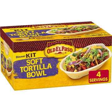 Old El Paso Soft Tortilla Bowl Taco Dinner Kit With Mild Taco Sauce & Seasoning Mix, 10.9 oz