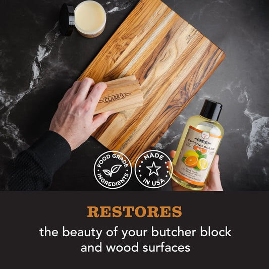 CLARK'S Cutting Board Oil & Wax Applicator - Elegant Design With Ergonomic Handle - Restores Beauty Of Your Butcher Block And Wood Surfaces - Smooth And Consistent Finish - Made From Hardwood Maple