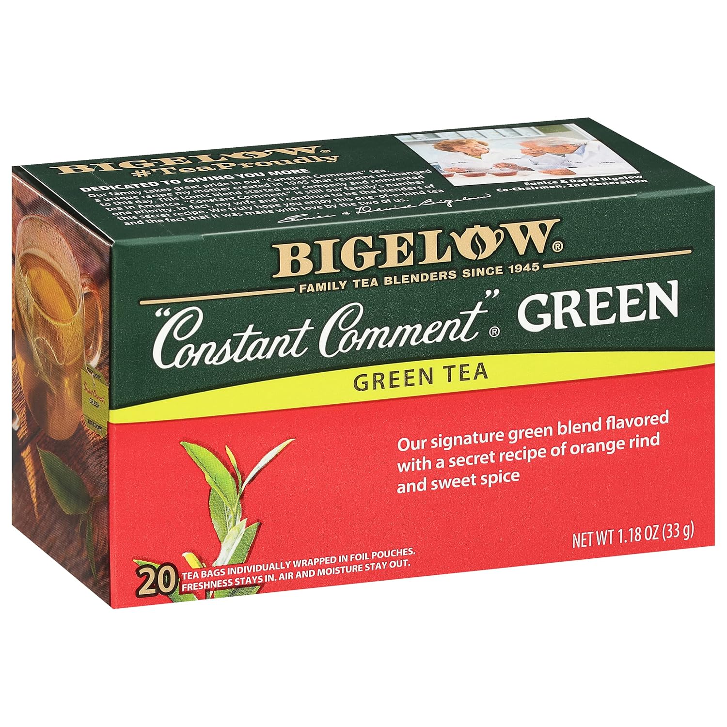 Bigelow Tea Constant Comment Green Tea, Caffeinated, 20 Count (Pack Of 6) 120 Total Tea Bags