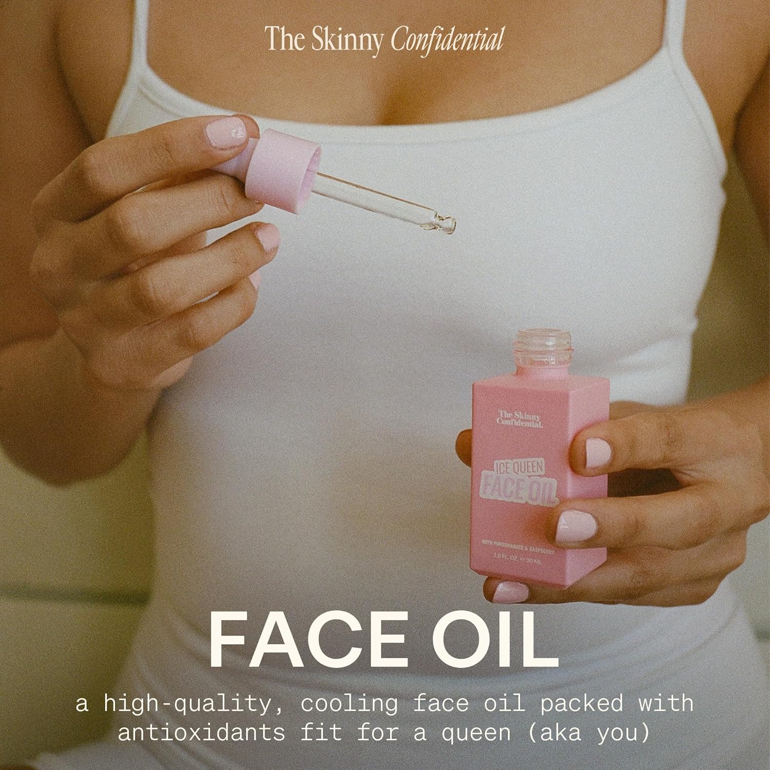 The Skinny Confidential Depuffing Face Oil - Lightweight Multi-Purpose Facial Moisturizer For Healthy Glowing Skin - Hydrates & Firms For Vibrant & Dewy Glow - Facial Serum For Fine Lines & Wrinkles