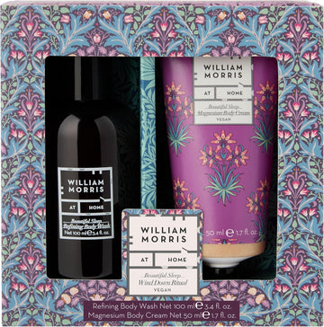 William Morris At Home Body Wash 100Ml, Magnesium Cream 50Ml, Soft Skin Moisturiser, Sleep Inducing Fragrance, Travel Size, Cruelty And Vegan Friendly, Beauty Gift For Her