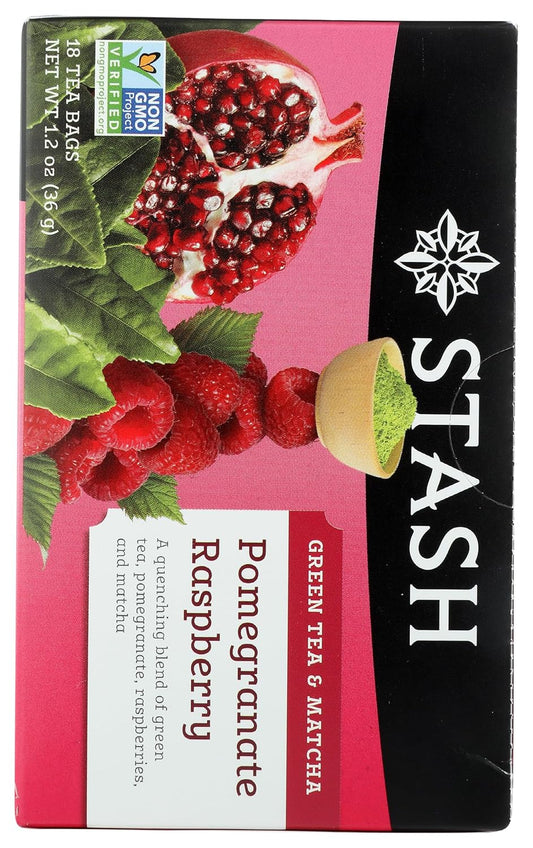 Stash Tea, Tea Pom Raspberry Matcha, 18 Count