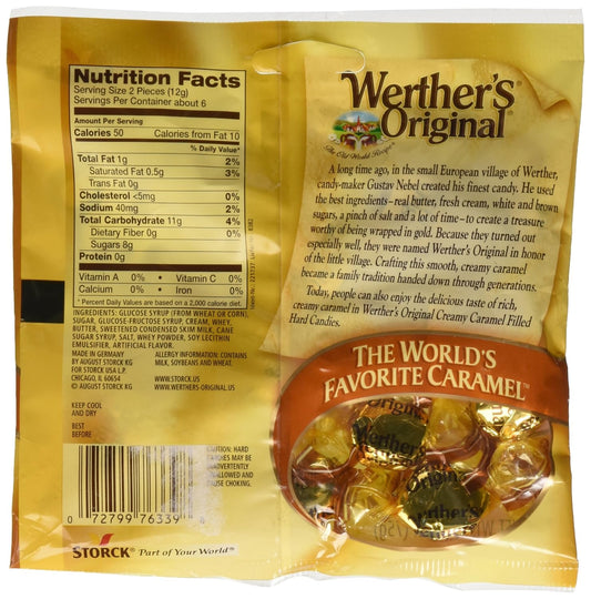 Werther'S Original Creamy Caramel Filled Hard Candies (2.65Oz) Single Pack