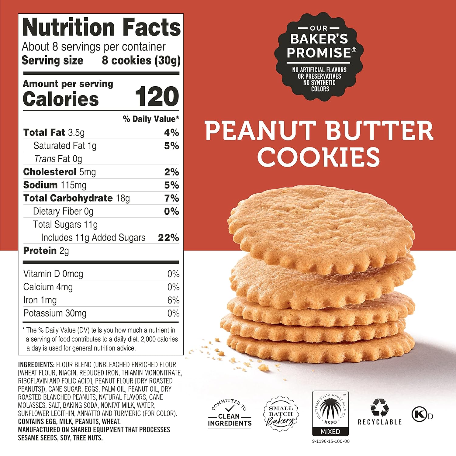 Dewey'S Bakery Peanut Butter & Brownie Crisp Moravian Style Thin Cookies Duo Pack | No Artificial Flavors, Synthetic Colors Or Preservatives | Baked In Small Batches | 9Oz (Pack Of 2)