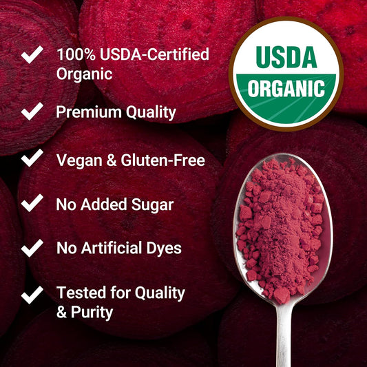 Force Factor Total Beets Organic Beetroot Powder, Superfood To Boost Daily Nutrition, Usda Organic, Vegan, Gluten-Free, And Non-Gmo Beet Supplement, Unflavored, 180 Servings, 2-Pack