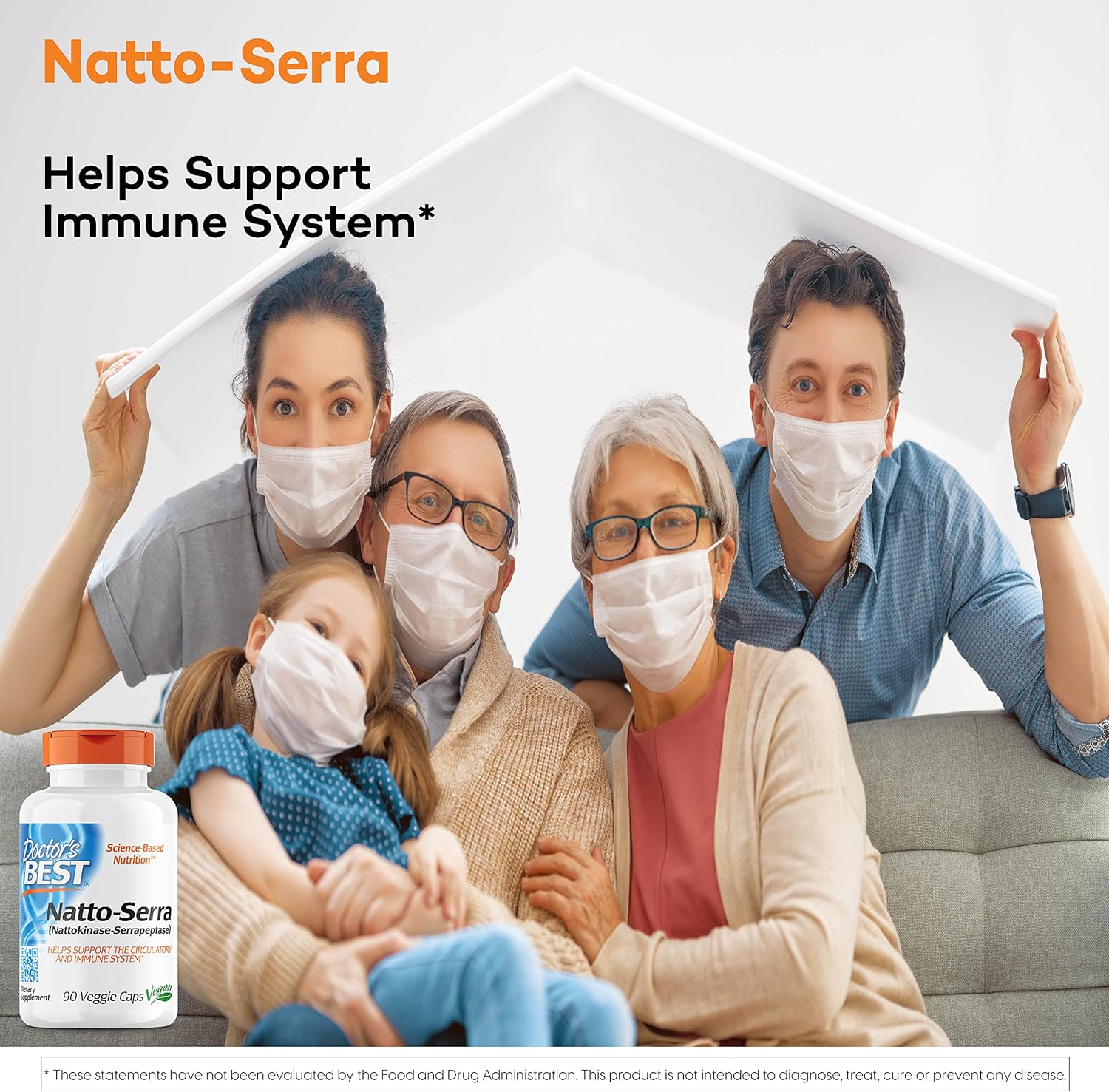Doctor's Best Natto-Serra, Non-GMO, Vegan, Gluten Free, 90 Veggie Caps : Health & Household