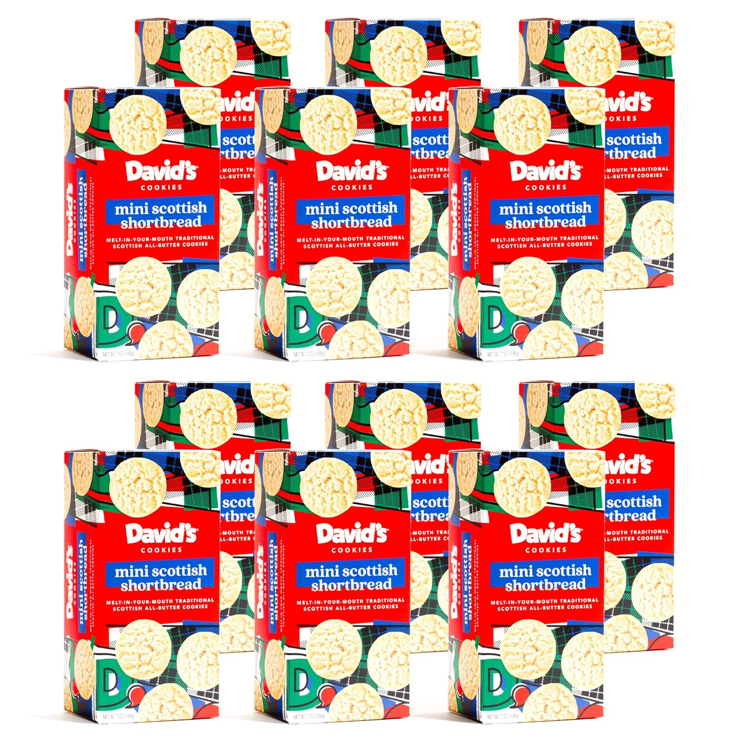 David’S Cookies Pure Butter Shortbread Cookies 12 Pack – Fresh & Yummy Shortbreads For Tea & Coffee Time - Traditional Mini Scottish Butter Shortbread Cookie Box - Fresh And Gourmet Cookies For Snacks