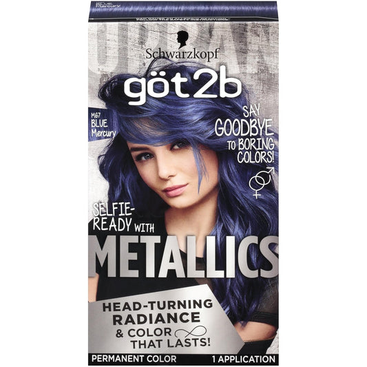 Schwarzkopf Got2B Metallics Permanent Hair Color, M67 Blue Mercury