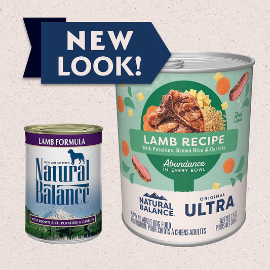 Natural Balance Original Ultra Adult Wet Dog Food, Lamb Recipe With Potatoes, Brown Rice & Carrots, 13 Ounce Can (Pack Of 12)