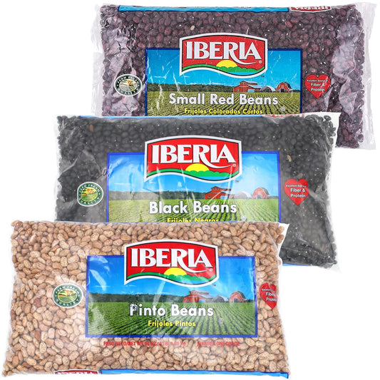 Iberia Black Beans 4lb. + Iberia Pinto Beans 4lb. + Iberia Small Red Beans 4 lb. : Everything Else