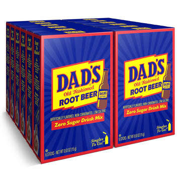 Dad'S Old Fashioned Root Beer Singles To Go Sugar Free Powder Drink Mix 6 Sticks Per Box, 12 Boxes (72 Total Sticks)