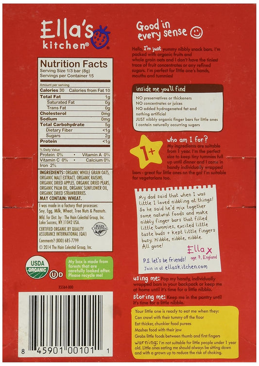 Ella'S Kitchen Strawberries And Apples Nibbly Fingers, 4.4 Oz