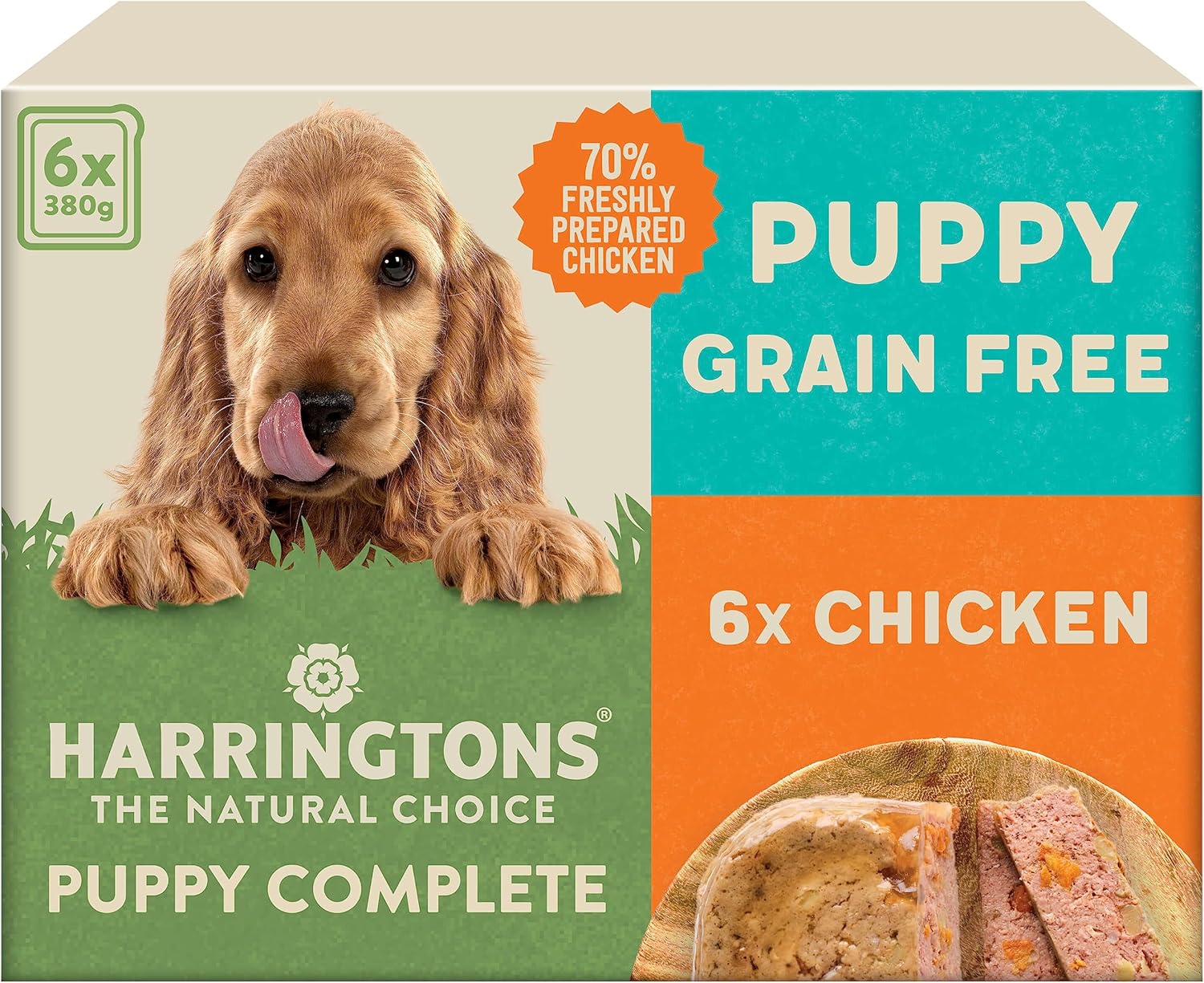 Harringtons Complete Wet Tray Grain Free Hypoallergenic Puppy Food 6x380g - Chicken & Potato- Made with All Natural Ingredients?HARRWP6-C380