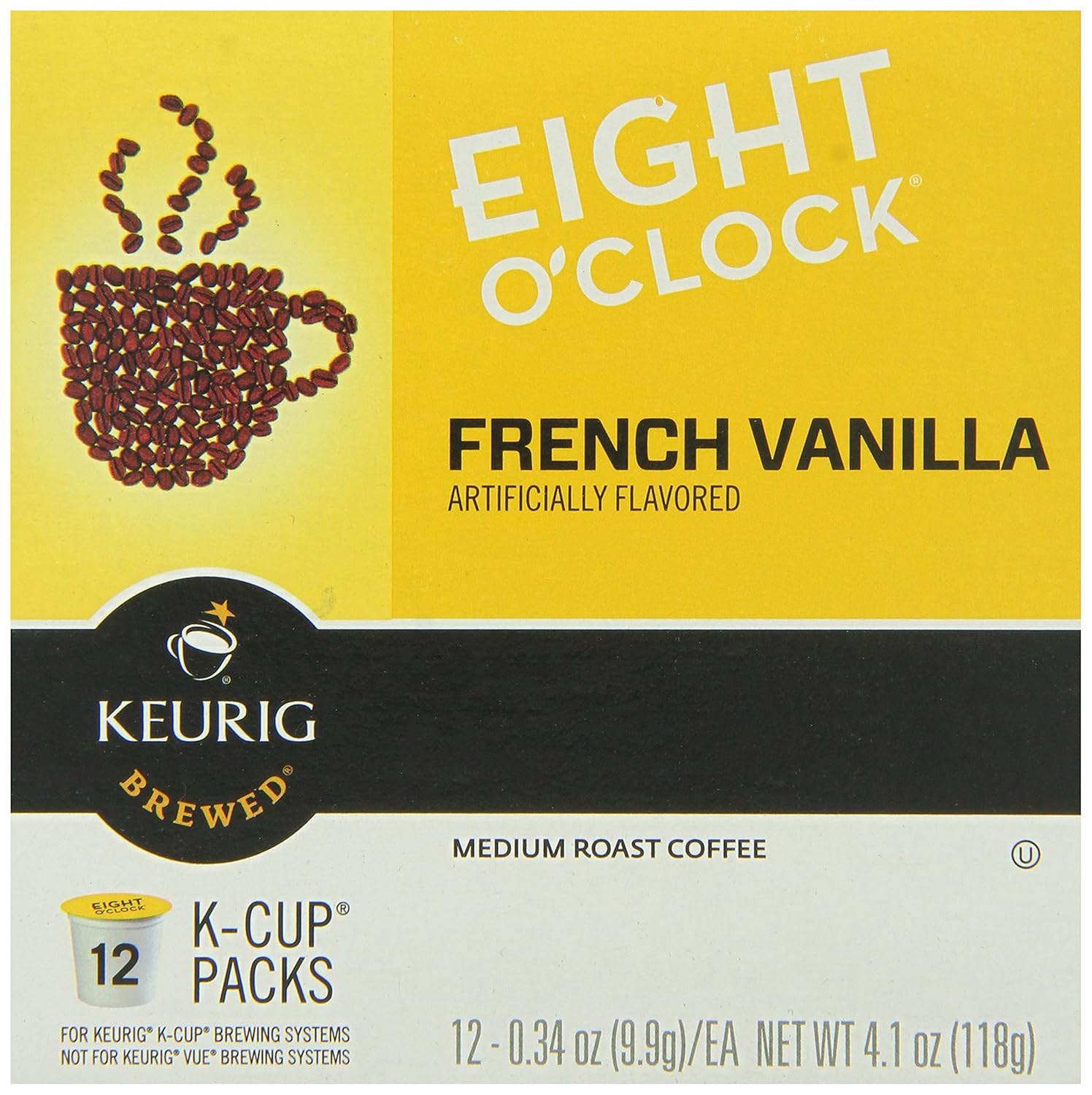 Eight O'Clock Ground Coffee, French Vanilla, 4.1 Ounce