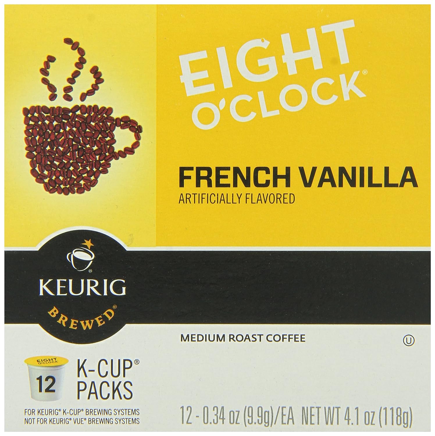 Eight O'Clock Ground Coffee, French Vanilla, 4.1 Ounce : Everything Else