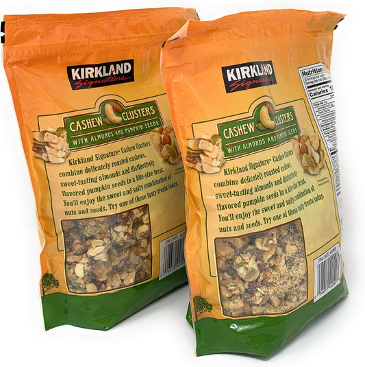 Kirkland Signature Cashew Clusters With Almonds And Pumpkin Seeds: 2 Bags Of 32 Oz