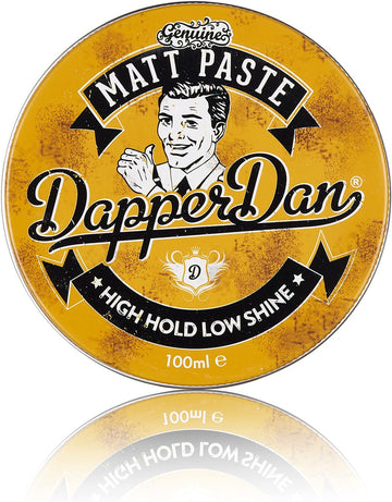 Dapper Dan Matt Paste, High Hold Low Shine Hair Paste For Men, Adds Texture With Flexible Hold For All Styles, Vintage Cologne Fragrance, 1 X 100Ml