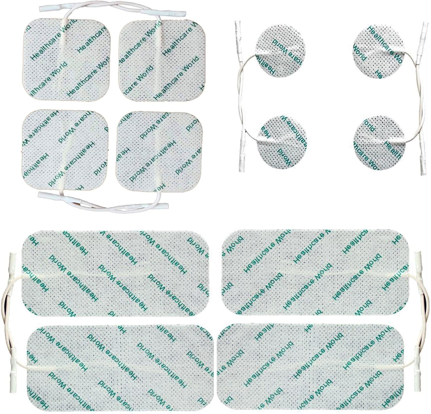 Set Of 12 Mixed Tens Replacement Pads – Universal Fit For Tpn, Neurotrac, Tenscare, Lloyds, And Most Tens Machines