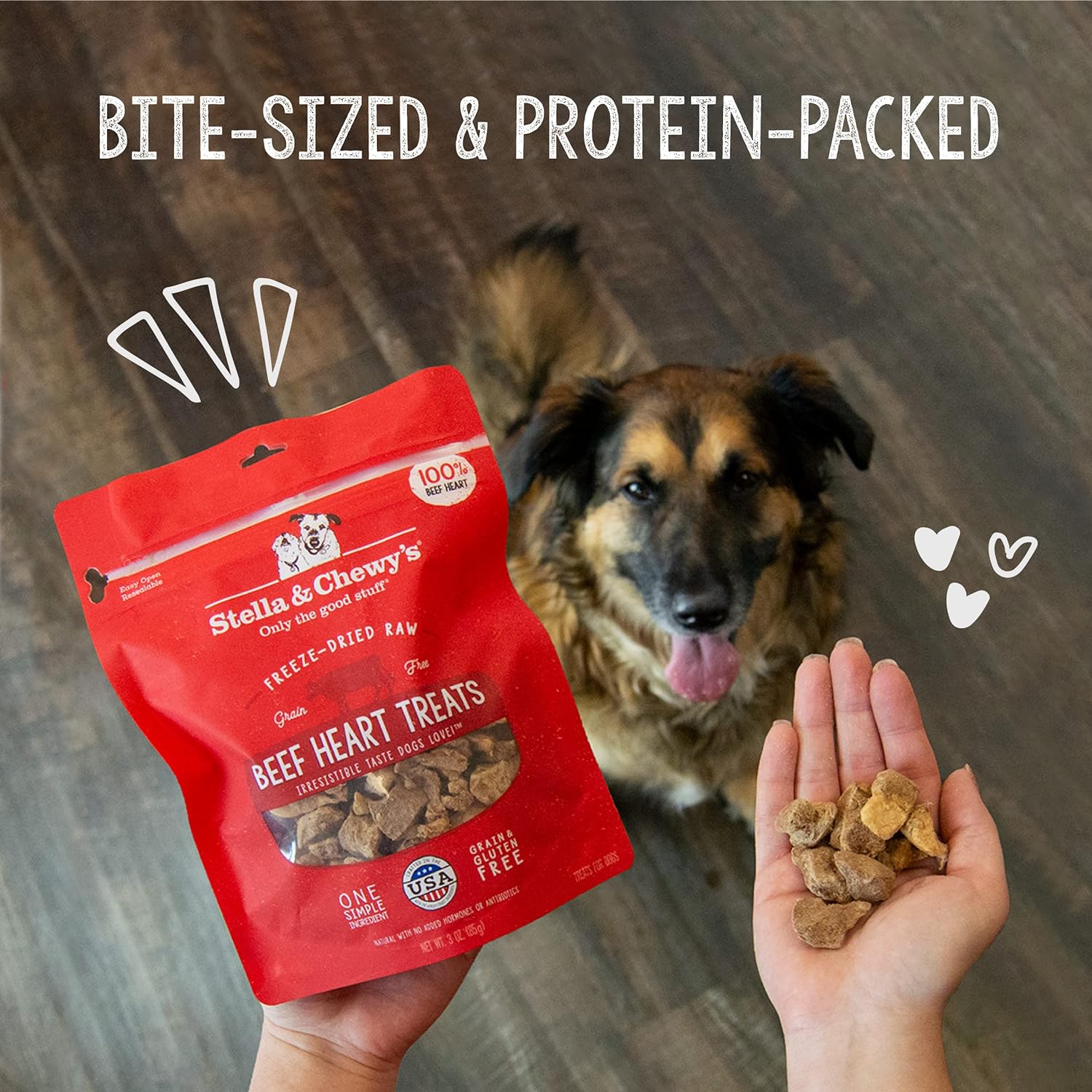 Stella & Chewy's Freeze-Dried Raw Single Ingredient Lamb Heart Treats, 3 oz. Bag : Pet Supplies