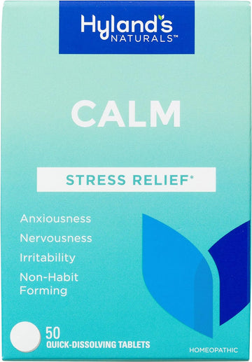 Hyland's Naturals Calm Tablets, Stress Relief Supplement, Natural Relief Of Anxiousness, Nervousness, And Irritability, 50 Count