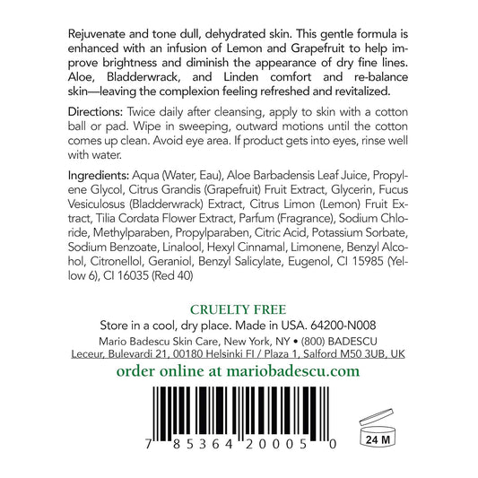 Mario Badescu Alpha Grapefruit Toner For Combination, Dry & Sensitive Skin, Alcohol-Free Face Toner With Grapefruit Extract & Aloe Vera, Gently Exfoliates & Visibly Brightens