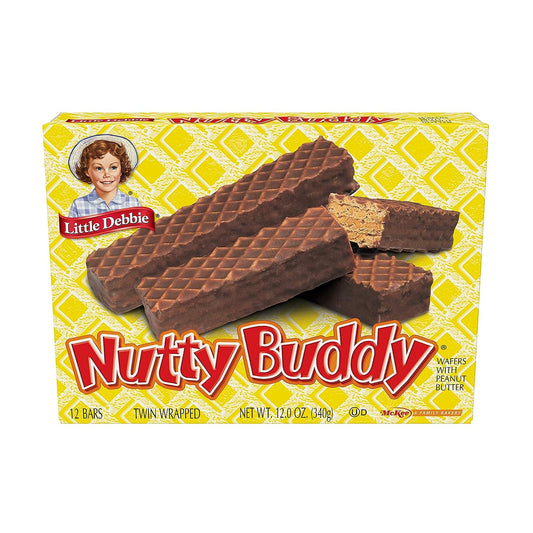 Little Debbie Nutty Buddy 96 Twin-Wrapped Wafer Bars, Chocolate, 12 Ounce (Pack of 16)