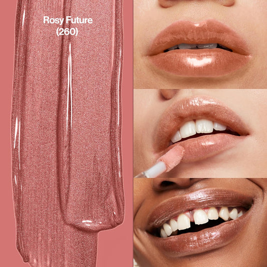 Revlon Lip Gloss, Super Lustrous The Gloss, Non-Sticky, High Shine Finish, 260 Rosy Future