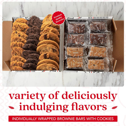 David'S Cookies Assorted Cookies & Brownies In Carton Box | Enjoy Our Homemade, Delicious, Great For Sharing Freshly-Baked Food Cookie & Brownie Snacks - Ideal Gift For All Occasion - 2 Pack