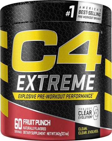 C4 Extreme Pre Workout Powder Fruit Punch | Preworkout Energy Suppleme