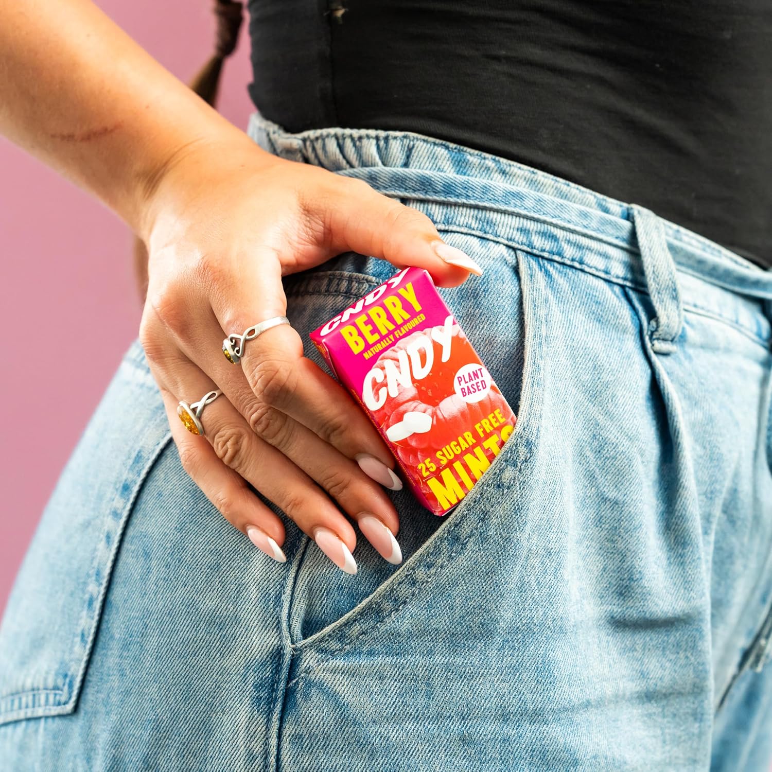 Cndy Mints | Berry Xylitol Mints | Aspartame Free | Sugar Free, 60 Cal, Vegan | Naturally Flavoured, 25 Pieces (Pack Of 12)