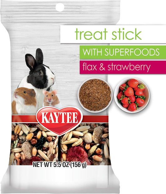 Kaytee Small Animal Treat Stick With Superfoods, Strawberry & Flax Seed, 5.5 Oz