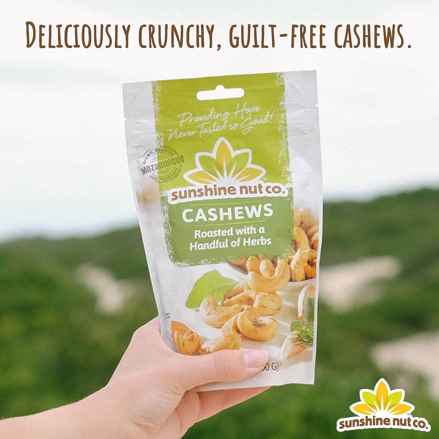 Sunshine Nut Company Whole Roasted Lightly Salted Cashews, Handful Of Herbs Flavor, 6 Pack, 7 Oz. Each, Gluten Free, Peanut Free And Vegan Individual Snack Packs For Kids And Adults, Gmo Free : Grocery & Gourmet Food