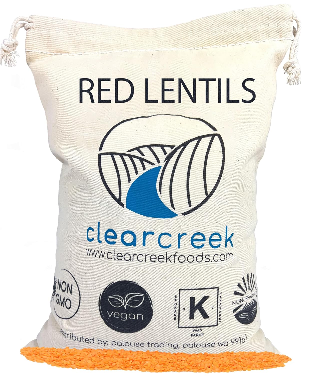 Idaho Red Lentils | 4 LB Linen | Non-GMO | Kosher | Vegan | Non-Irradiated (Will Sprout) | High in Fiber and Protein