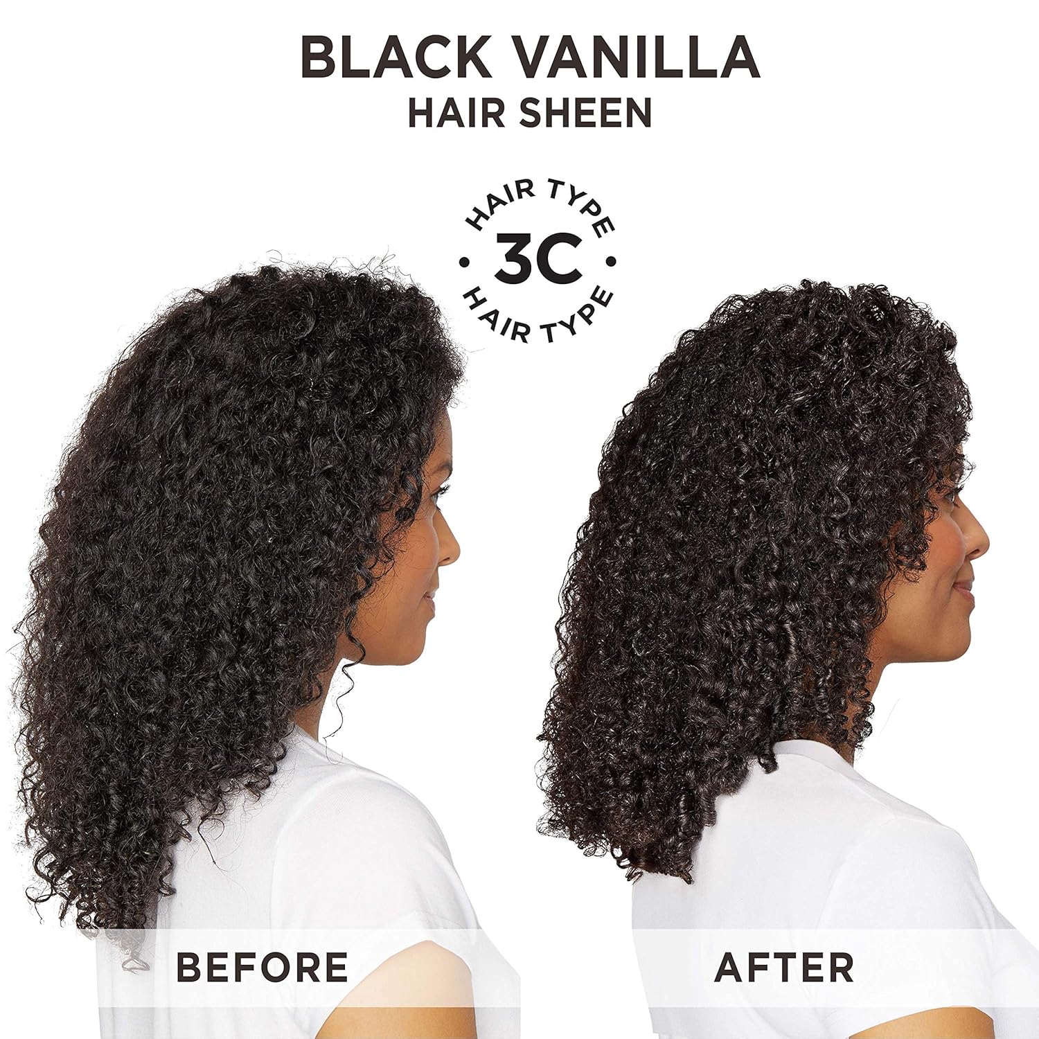 Carol's Daughter Black Vanilla Hair Sheen for Curly, Wavy or Natural Hair, Hair Shine Spray and Moisturizer For Dry, Dull or Brittle Hair, 4.3Fl Oz