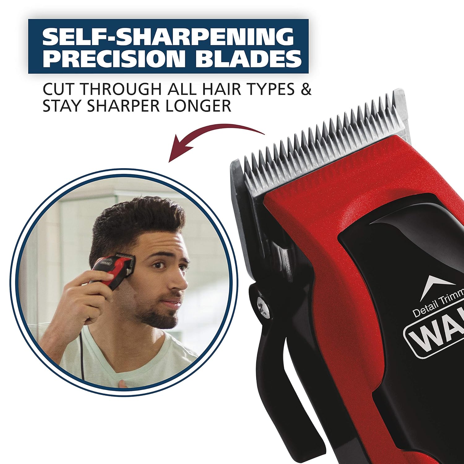 Wahl USA Clip ‘N Trim 2 in 1 Corded Hair Clipper with Pop Up Trimmer Kit, The Perfect Hair Clippers for Men’s Haircuts and Long Beard Touch Up Grooming – 79900-1501P : Beauty & Personal Care