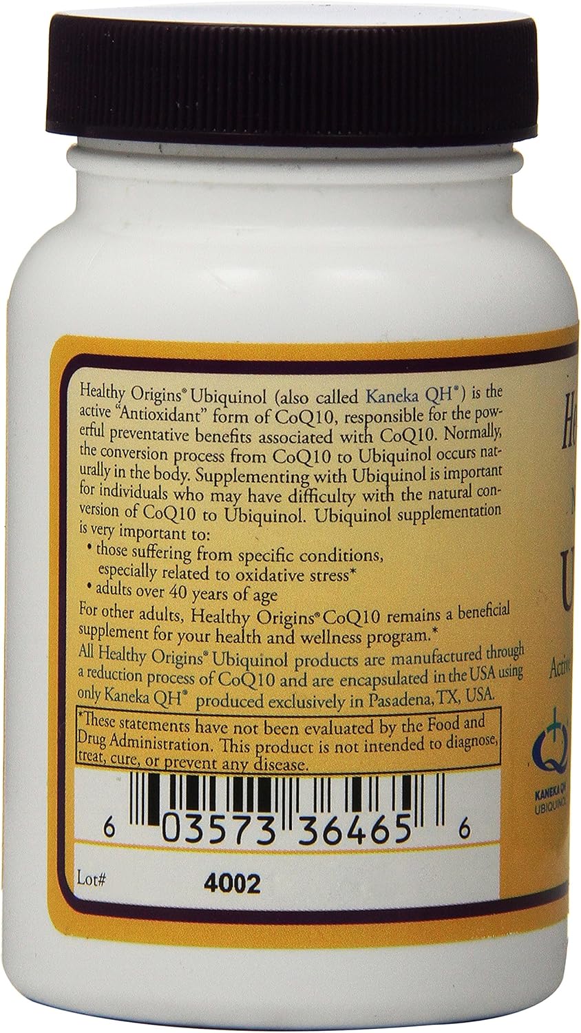 Healthy Origins Ubiquinol 100 MG Soy Free/Non-GMO Gels, 30 Count