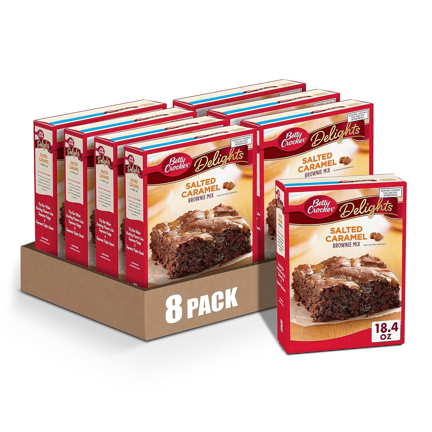 Betty Crocker Delights Salted Caramel Brownie Mix, 18.4 oz. (Pack of 8)
