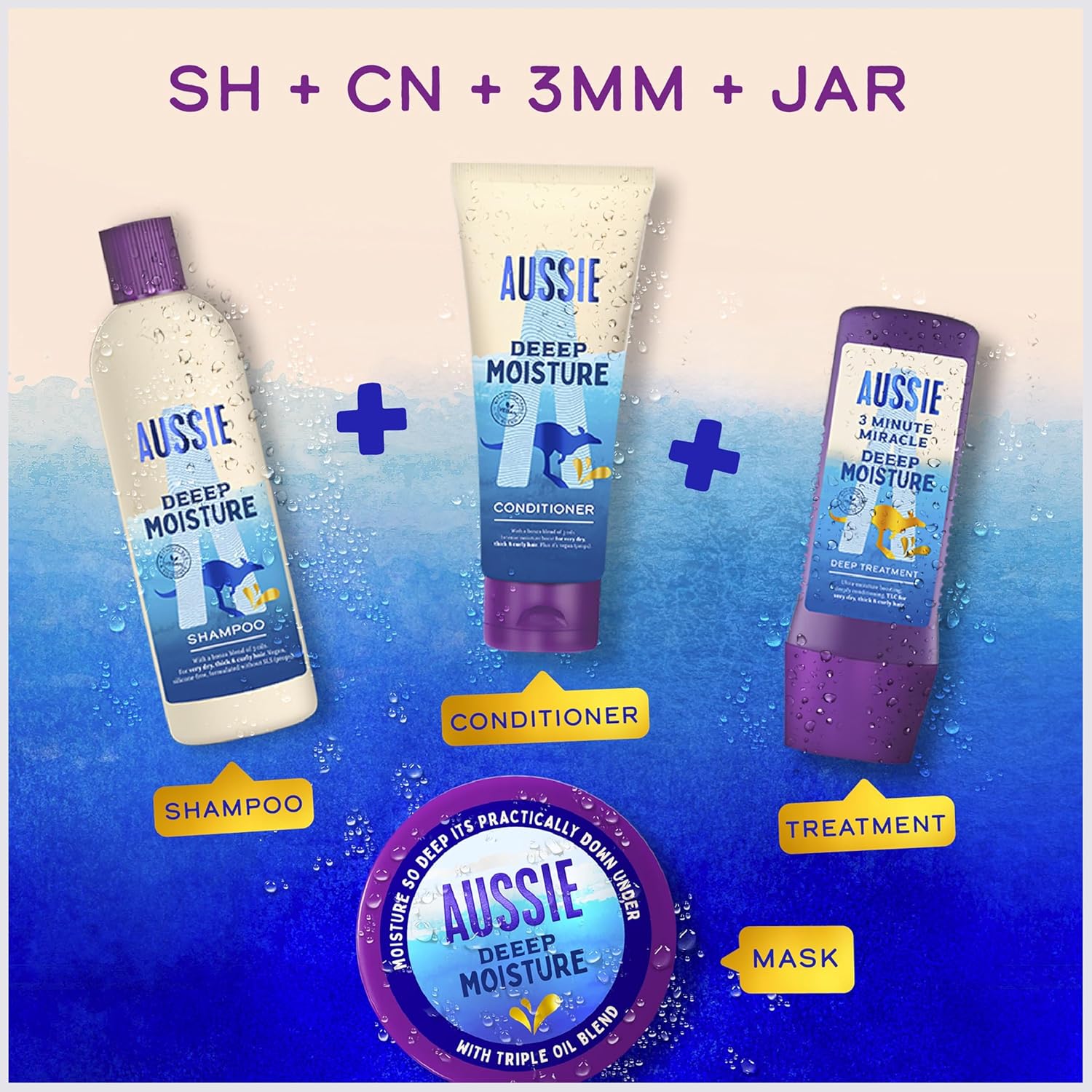 Aussie Deeep Moisture Vegan Hair Conditioner - For Very Dry, Thick and Curly Hair - With Avocado Oil, Jojoba Oil and Macadamia Nut Oil, 6 units x 200 ml : Amazon.co.uk: Beauty