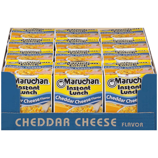 Maruchan Instant Lunch Cheddar Cheese, Ramen Noodle Soup, Microwaveable Meal, 2.25 Oz, 12 Count