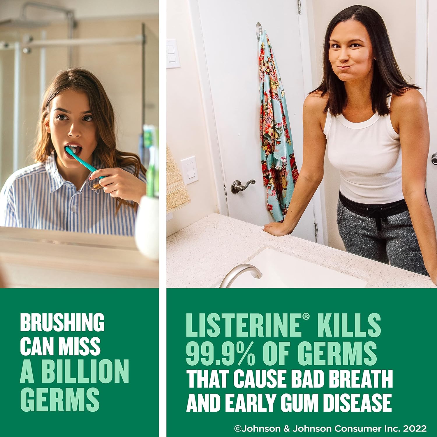 Listerine Freshburst Antiseptic Mouthwash for Bad Breath, Kills 99% of Germs That Cause Bad Breath & Fight Plaque & Gingivitis, ADA Accepted Mouthwash, Spearmint, 1 L : Health & Household