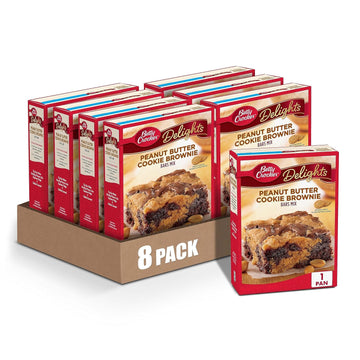 Betty Crocker Delights Peanut Butter Cookie Brownie Bar Mix, 17.2 oz. (Pack of 8)