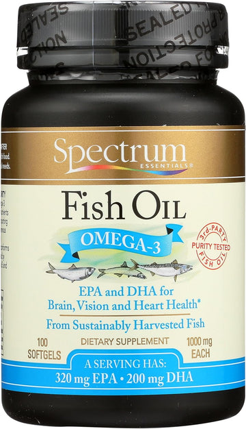 Spectrum Essentials Softgels, Fish Oil Omega-3, 1000 mg, 100 Count