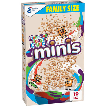 Cinnamon Toast Crunch Minis Breakfast Cereal, Family Size, 19 OZ