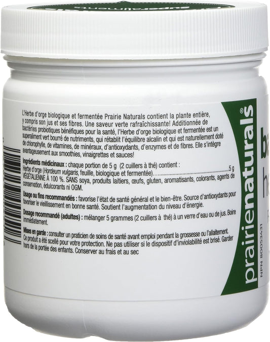 Prairie Naturals Organic Fermented Barley Grass Juice Powder, 5.3 Ounc