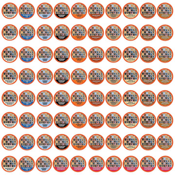 Double Donut Coffee Variety Pack Assorted Medium Roast, Dark Roast & Flavored Coffee In Recyclable Single Serve Cup, 80 Count