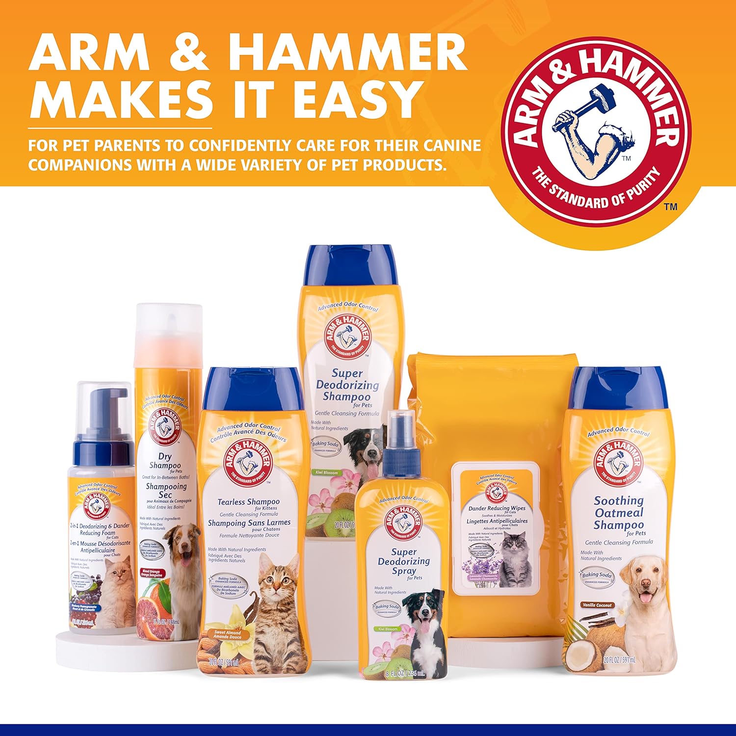 Arm & Hammer for Pets Oatmeal Shampoo for Dogs | Best Dog Shampoo for Dry, Itchy Skin | Soothing Oatmeal Dog Shampoos in Warm and Inviting Vanilla Coconut Scent, 16 oz,White
