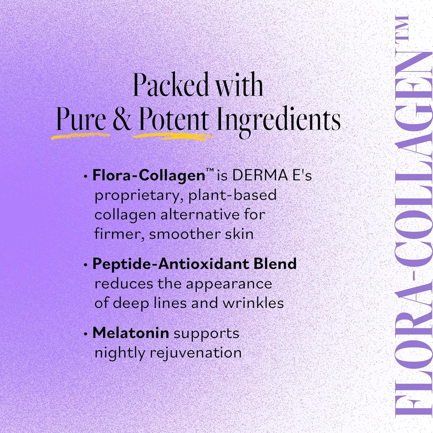 Derma E Advanced Peptides And Vegan Flora-Collagen Night Moisturizer – Hydrating Topical Facial Cream Improves Elasticity And Reduces Appearance Of Lines And Wrinkles, 2 Oz : Beauty & Personal Care