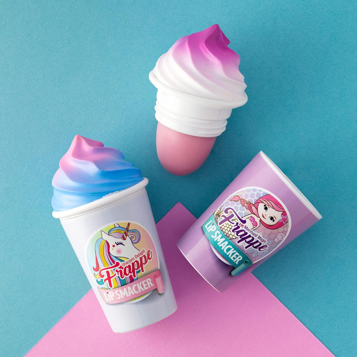 Lip Smacker Magical Frappe Collection 3 Pack Beverage Lip Balm- Unicorn & Mermaid Unicorn Delight/Mermaid Magic : Beauty & Personal Care