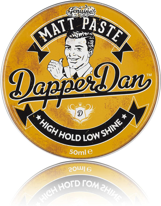 Dapper Dan Matt Paste, High Hold Low Shine Hair Paste For Men, Adds Texture With Flexible Hold For All Styles, Vintage Cologne Fragrance, 2 X 100Ml